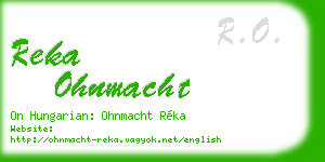 reka ohnmacht business card
